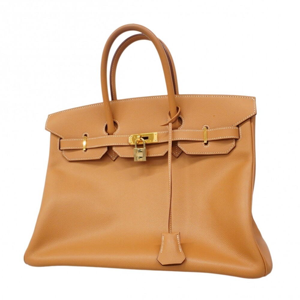 Hermes Birkin 35 Handbag, Courchevel Leather, Natural Sable, □E Stamp, Ladies'